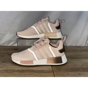 Adidas NMD R1 Women's Peach Beige White Stripes Casual Sneakers Shoes Size 9.5